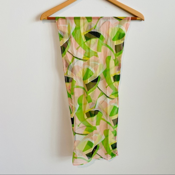 Vintage Sheer Multicolor Abstract Print Versatile Wear Scarf - Picture 11 of 15